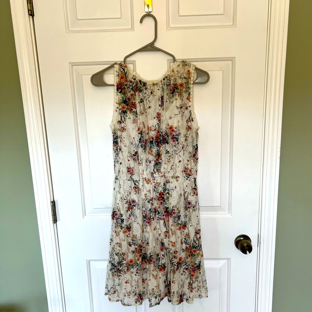 White Floral print dress